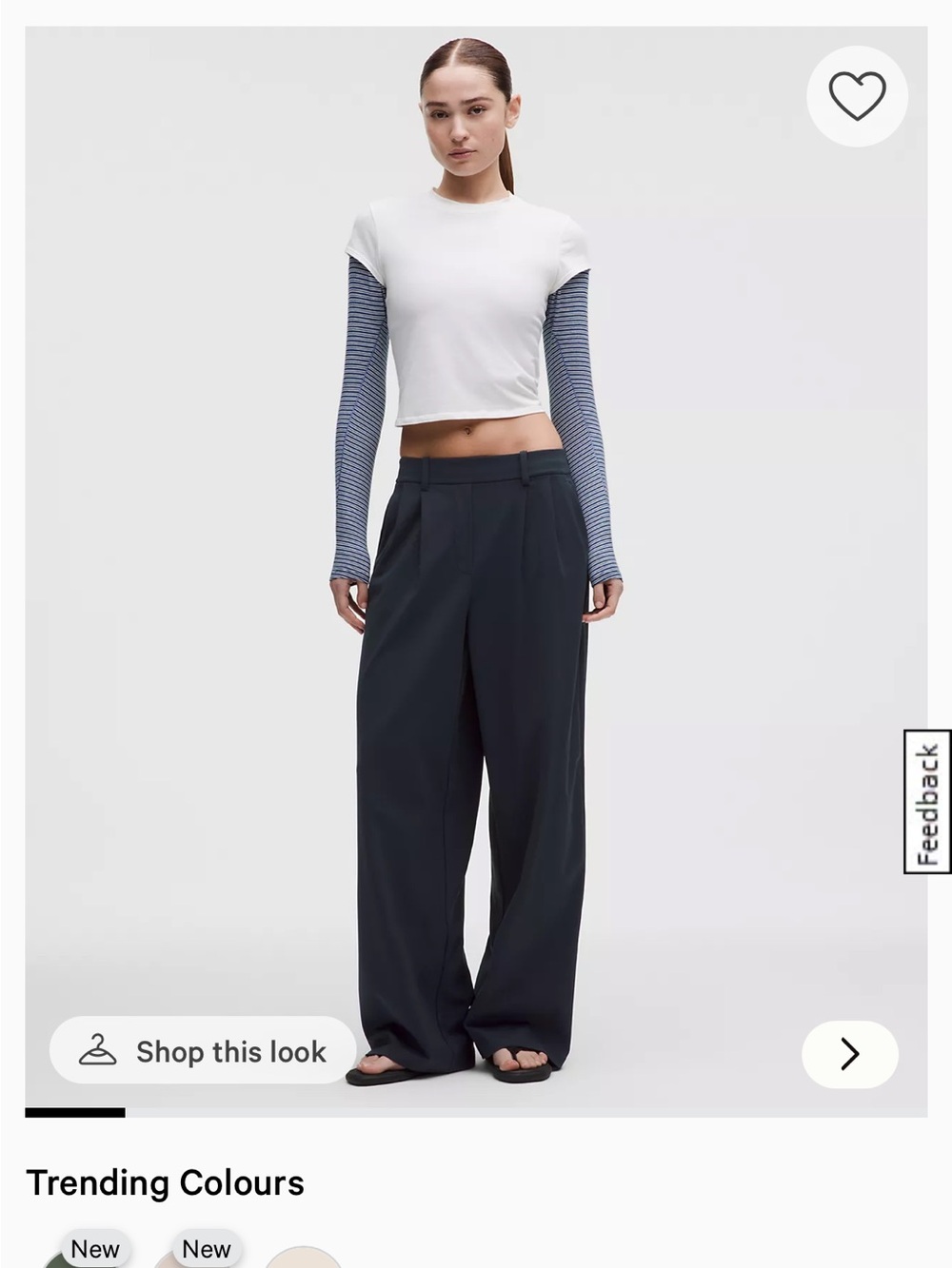 lululemon athletica Wide-Leg Trousers in Dark Navy